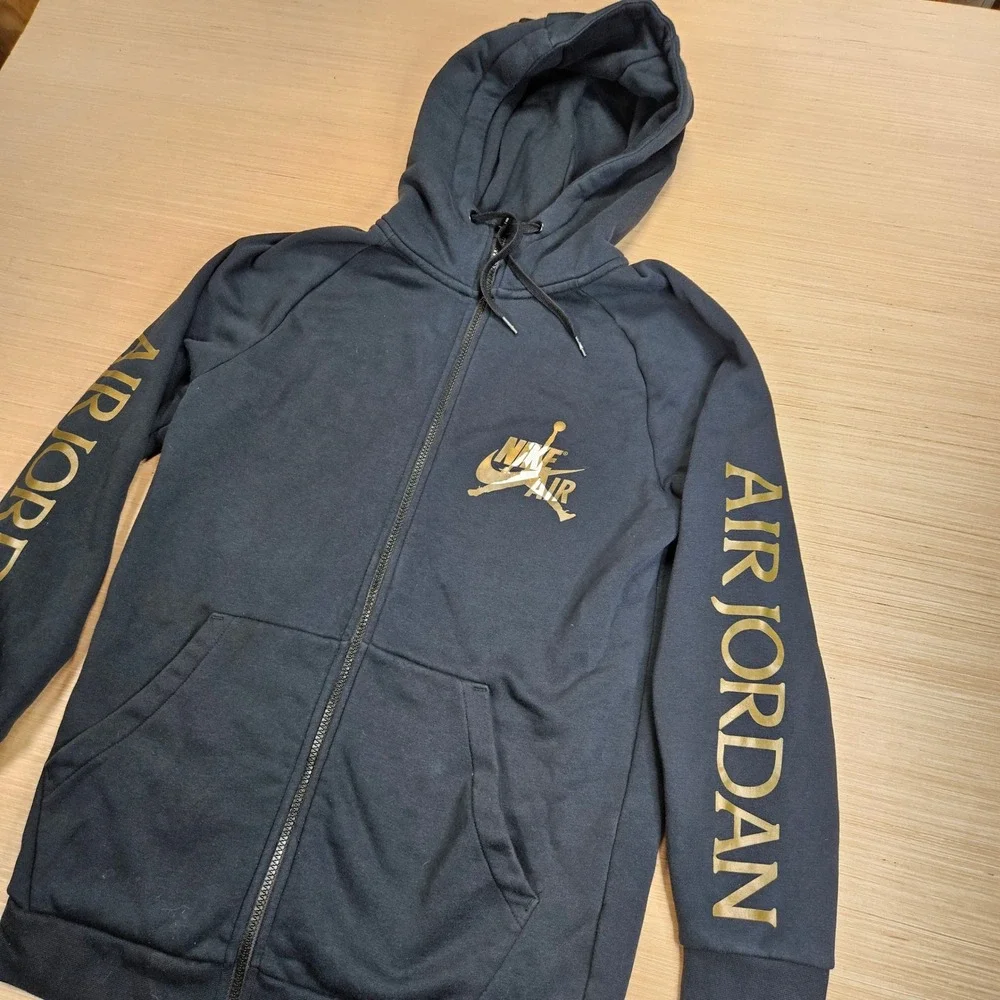Jordan Jumpman Classic Full Zip Hoodie Mens S Black Gold Air Logo CK2223-011